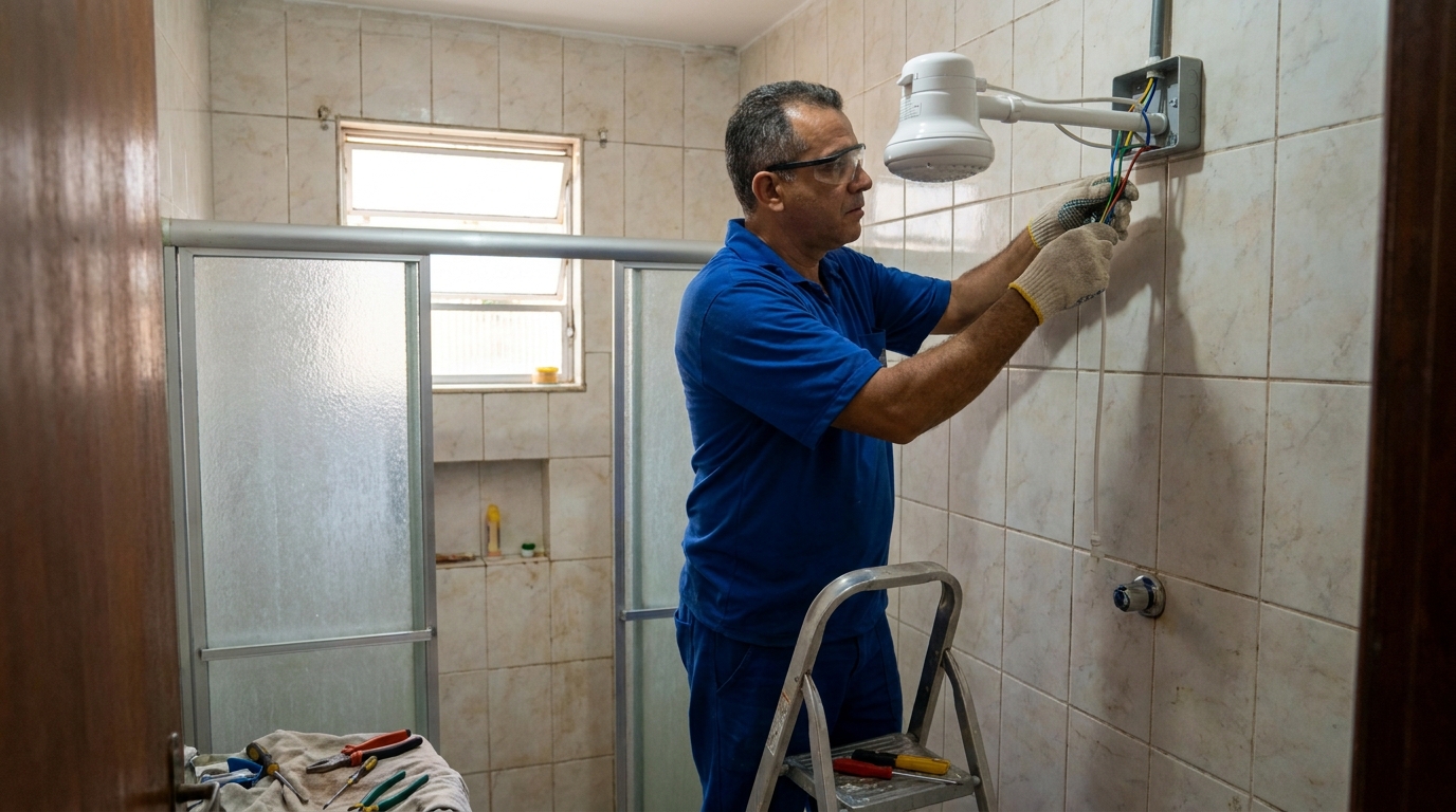 Substituição de Chuveiro Antigo em Belém‑PA